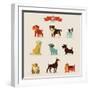 Dogs Vector Set of Icons and Illustrations-Marish-Framed Art Print