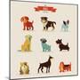 Dogs Vector Set of Icons and Illustrations-Marish-Mounted Art Print