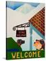 Dogs Welcome Inn-Stephen Huneck-Stretched Canvas
