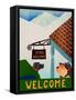 Dogs Welcome Inn-Stephen Huneck-Framed Stretched Canvas