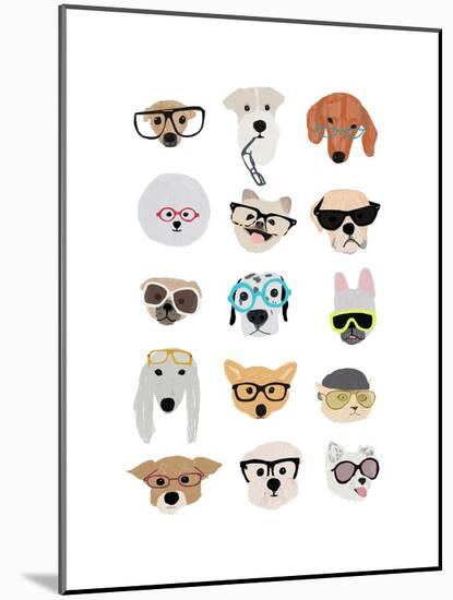 Dogs with Glasses-Hanna Melin-Mounted Art Print