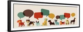 Dogs with Speech Bubbles - Vector Set of Icons and Illustrations-Marish-Framed Premium Giclee Print