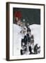 Dogsled Scene-Lantern Press-Framed Art Print