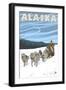 Dogsledding, Alaska-Lantern Press-Framed Art Print