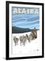 Dogsledding, Alaska-Lantern Press-Framed Art Print