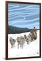 Dogsledding Scene-Lantern Press-Framed Art Print