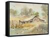 Dogtown Road Barn-LaVere Hutchings-Framed Stretched Canvas