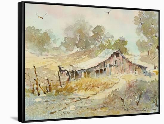 Dogtown Road Barn-LaVere Hutchings-Framed Stretched Canvas