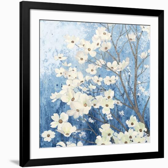 Dogwood Blossoms I Indigo-James Wiens-Framed Art Print