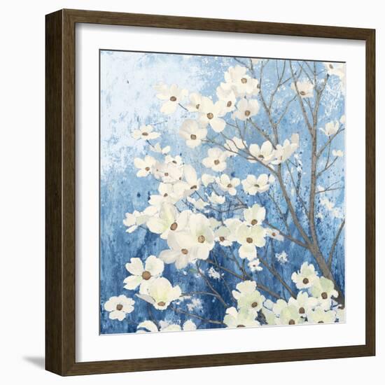 Dogwood Blossoms I Indigo-James Wiens-Framed Art Print