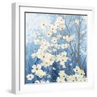 Dogwood Blossoms I Indigo-James Wiens-Framed Art Print