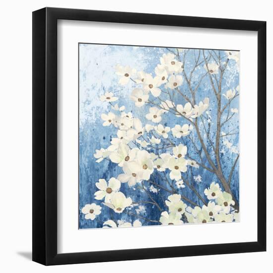 Dogwood Blossoms I Indigo-James Wiens-Framed Art Print