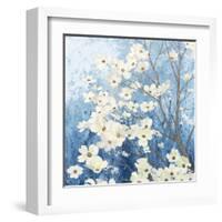 Dogwood Blossoms I Indigo-James Wiens-Framed Art Print