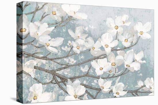 Dogwood Blossoms II Blue Gray Crop-James Wiens-Stretched Canvas