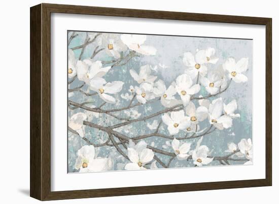 Dogwood Blossoms II Blue Gray Crop-James Wiens-Framed Premium Giclee Print