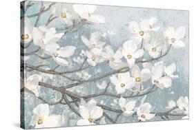 Dogwood Blossoms II Blue Gray Crop-James Wiens-Stretched Canvas