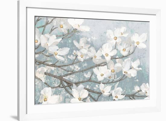 Dogwood Blossoms II Blue Gray Crop-James Wiens-Framed Art Print