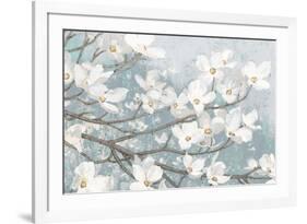 Dogwood Blossoms II Blue Gray Crop-James Wiens-Framed Art Print