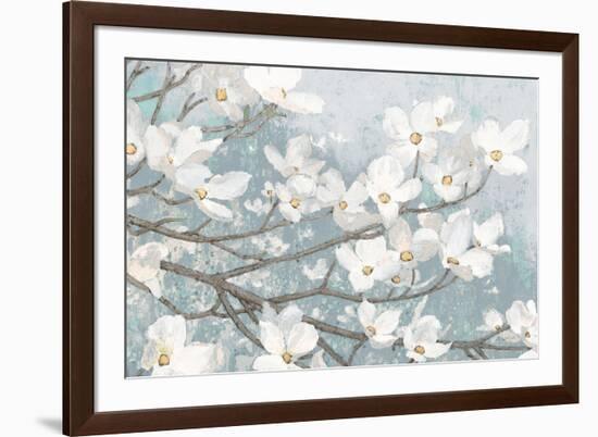 Dogwood Blossoms II Blue Gray Crop-James Wiens-Framed Art Print