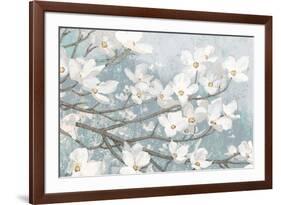 Dogwood Blossoms II Blue Gray Crop-James Wiens-Framed Art Print