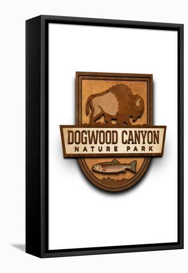 Dogwood Canyon Nature Park - Logo-Lantern Press-Framed Stretched Canvas