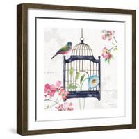 Dogwood Garden V Navy-Lisa Audit-Framed Art Print