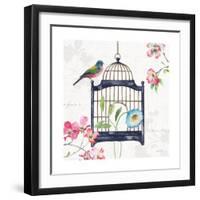 Dogwood Garden V Navy-Lisa Audit-Framed Art Print