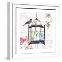 Dogwood Garden V Navy-Lisa Audit-Framed Art Print