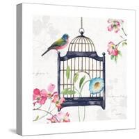 Dogwood Garden V Navy-Lisa Audit-Stretched Canvas