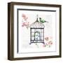 Dogwood Garden VI Navy-Lisa Audit-Framed Art Print