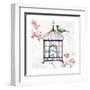 Dogwood Garden VI Navy-Lisa Audit-Framed Art Print