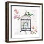 Dogwood Garden VI Navy-Lisa Audit-Framed Art Print