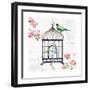 Dogwood Garden VI Navy-Lisa Audit-Framed Art Print