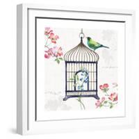 Dogwood Garden VI Navy-Lisa Audit-Framed Art Print