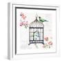 Dogwood Garden VI Navy-Lisa Audit-Framed Art Print