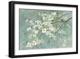 Dogwood in Spring on Blue-Danhui Nai-Framed Art Print