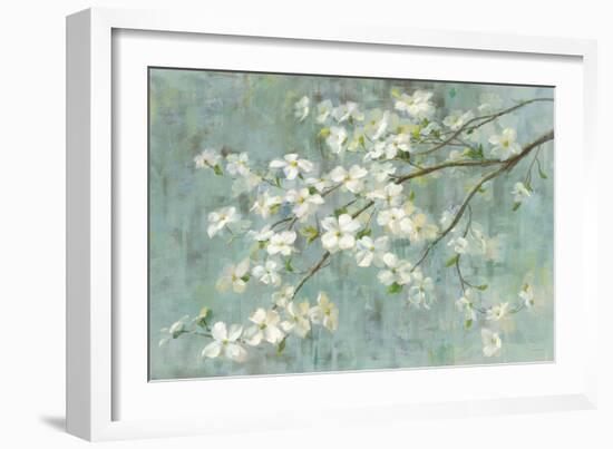Dogwood in Spring on Blue-Danhui Nai-Framed Art Print