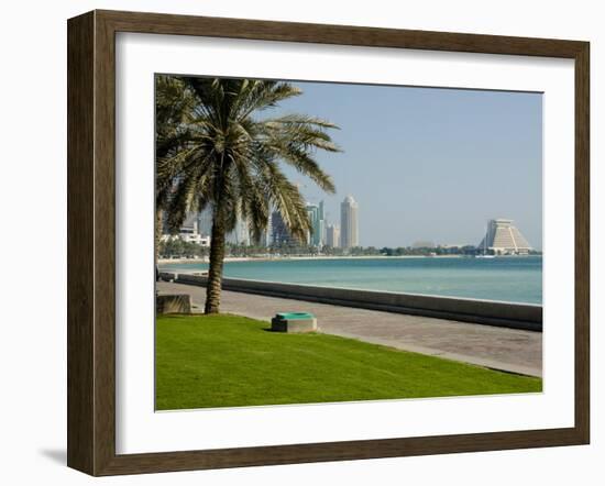 Doha Bay Waterfront, Doha, Qatar, Middle East-Charles Bowman-Framed Photographic Print