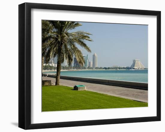 Doha Bay Waterfront, Doha, Qatar, Middle East-Charles Bowman-Framed Photographic Print