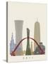 Doha Skyline Poster-paulrommer-Stretched Canvas