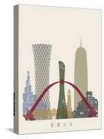 Doha Skyline Poster-paulrommer-Stretched Canvas