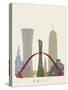 Doha Skyline Poster-paulrommer-Stretched Canvas