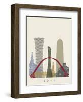 Doha Skyline Poster-paulrommer-Framed Art Print