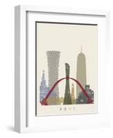 Doha Skyline Poster-paulrommer-Framed Art Print