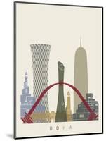 Doha Skyline Poster-paulrommer-Mounted Art Print