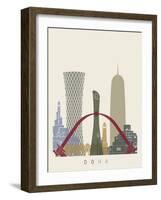 Doha Skyline Poster-paulrommer-Framed Art Print
