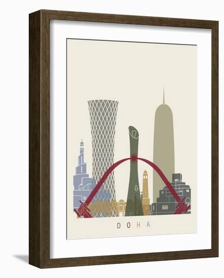 Doha Skyline Poster-paulrommer-Framed Art Print