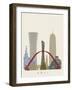 Doha Skyline Poster-paulrommer-Framed Art Print