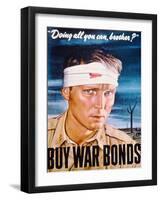 "Doing All You Can, Brother?" Buy War Bonds', 2nd World War Poster-null-Framed Giclee Print
