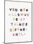 Doing Things Differently-Archie Stone-Mounted Giclee Print